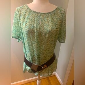 CAbi sheer floral tunic, size M